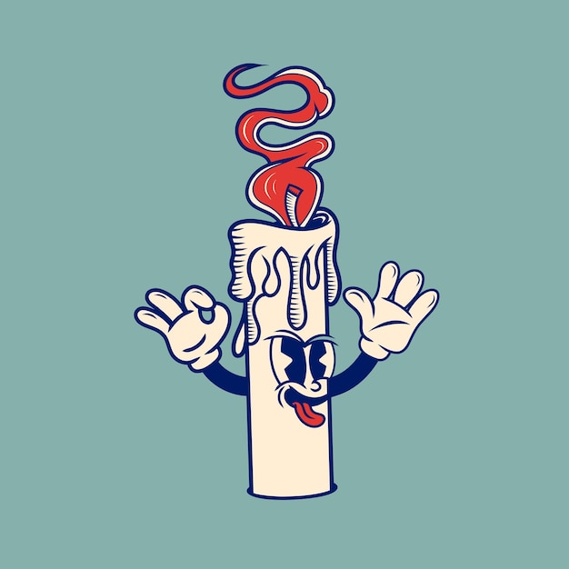 Diseño de caracteres retro de la vela