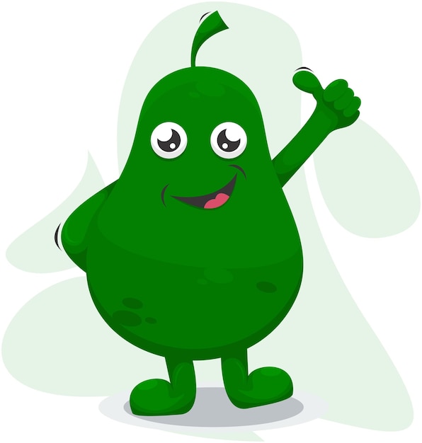 diseño de caricatura de personaje de mascota de aguacate