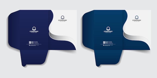 Diseño de carpeta de archivo o cubierta de informe con parte trasera limpia de colores y parte delantera de fondo abstracto