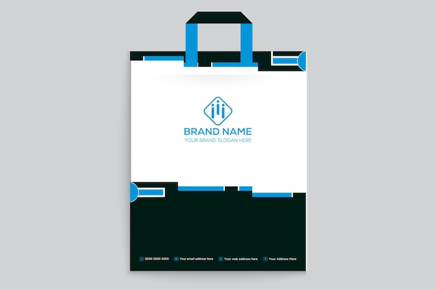 Diseño de carpeta de presentación limpio con formas azules abstractas