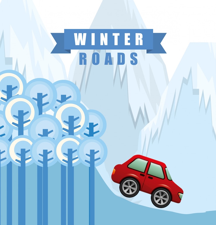 Vector diseño de carreteras de invierno