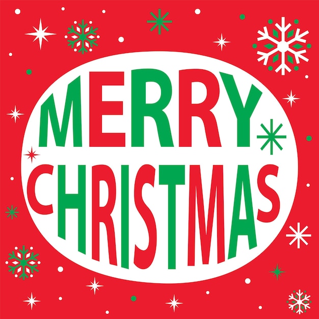 Diseño de carta de feliz Navidad con color rojo y verde.