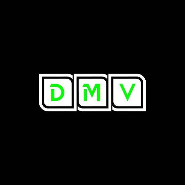Diseño de la carta inicial del logotipo de DMV plantilla Ilustración vectorial