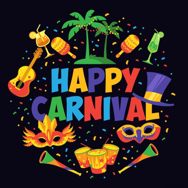 Vector diseño del cartel del carnaval