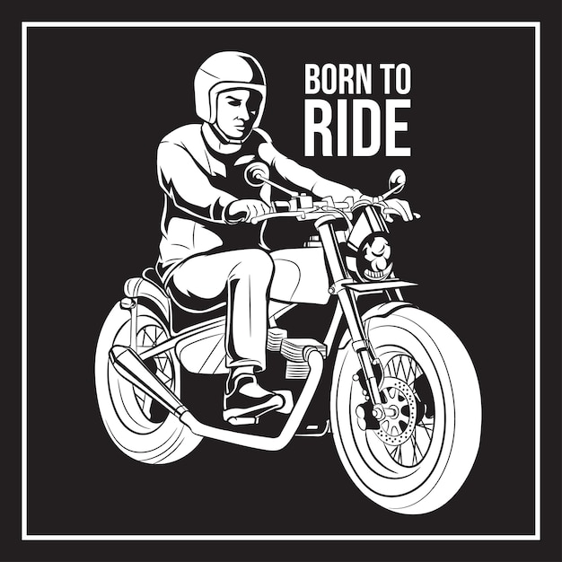 Diseño de cartel de casco fresco de motociclista