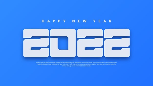 Diseño de cartel de celebración de feliz año nuevo 2022 de estilo simple