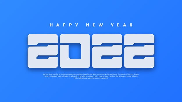 Diseño de cartel de celebración de feliz año nuevo 2022 de estilo simple