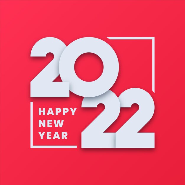 Diseño de cartel de celebración de feliz año nuevo 2022 minimalista simple