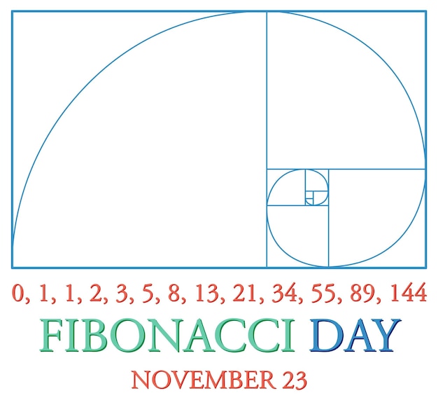 Vector diseño del cartel del día de fibonacci.