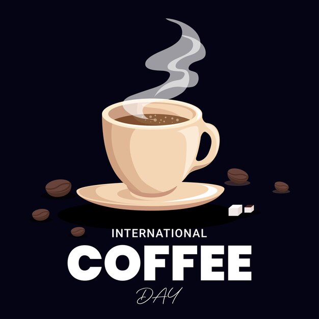 Diseño de cartel del día internacional del café de vector