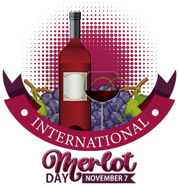 Vector diseño del cartel del día internacional del merlot.