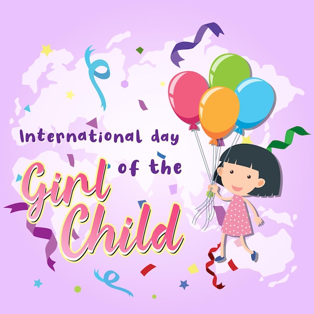 Vector diseño del cartel del día internacional de la niña.