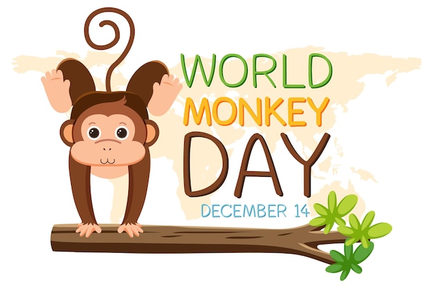 Diseño del cartel del día mundial del mono.