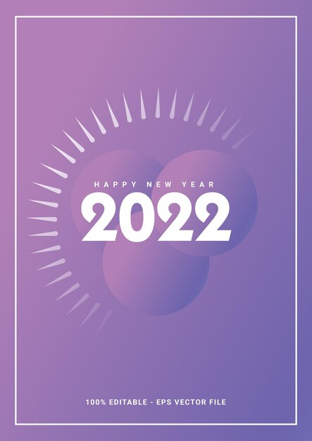 Diseño de cartel editable 2022 y feliz Navidad con alta calidad.