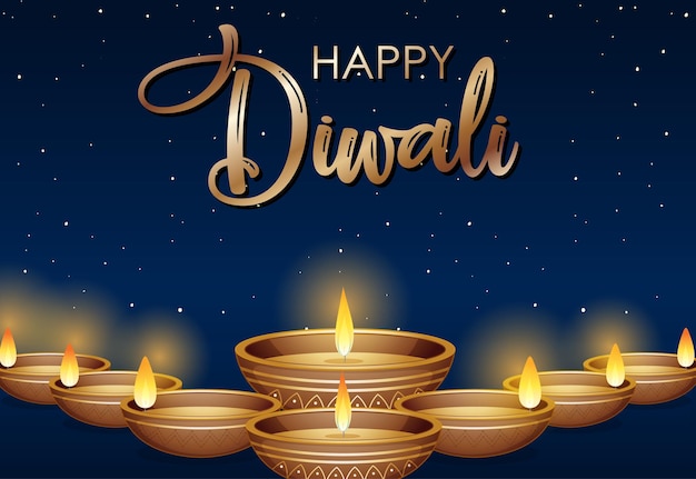 Diseño de cartel feliz diwali