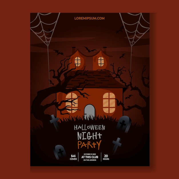 Diseño de cartel de fiesta de noche de halloween