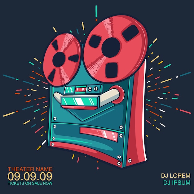 Diseño de cartel de fiesta retro