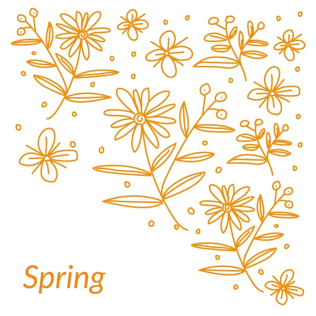 Diseño cartel flores de primavera