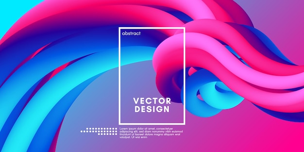 Diseño de cartel fluido abstracto en forma de gradiente líquido