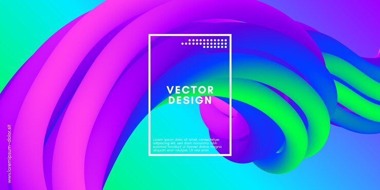 Vector diseño de cartel fluido abstracto en forma de gradiente líquido