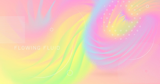 Diseño de cartel fluido abstracto en forma de gradiente líquido