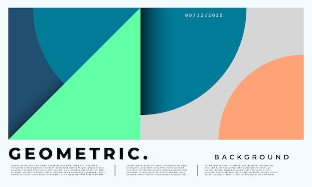 Vector diseño de cartel geométrico colorido y minimalista espacio de copia de plantilla de fondo de polígono moderno