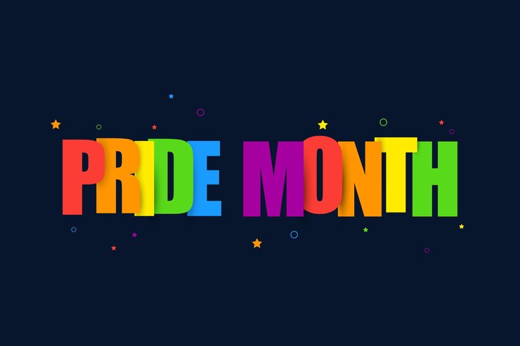 Vector diseño de cartel del mes del orgullo mundial con colores del arco iris