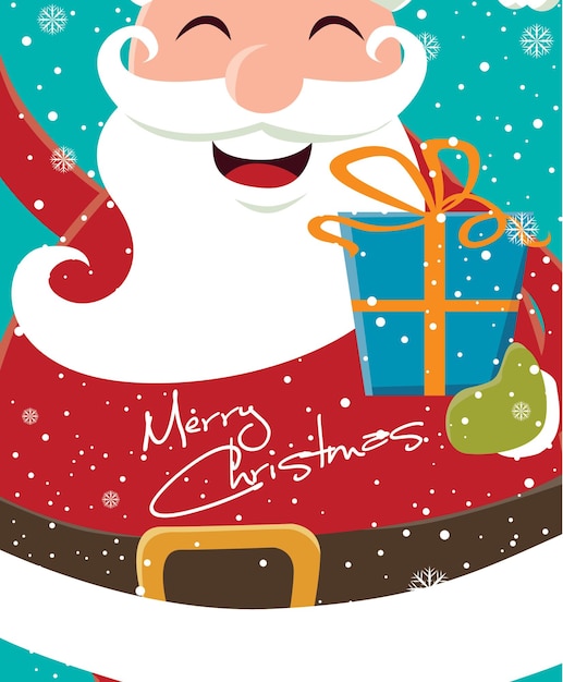 Diseño de cartel de Navidad vintage con Santa Claus
