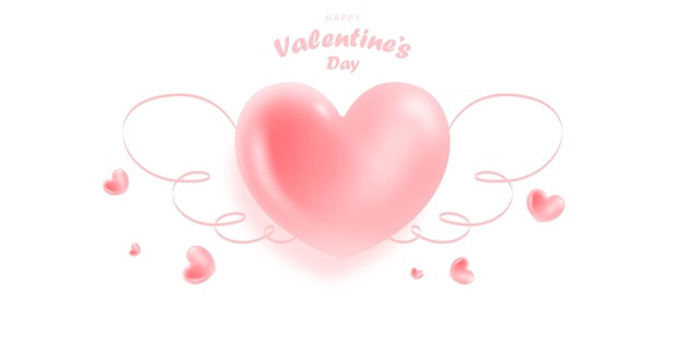 Diseño de cartel o cupón de Feliz Día de San Valentín Hermosa ilustración vectorial de fondo