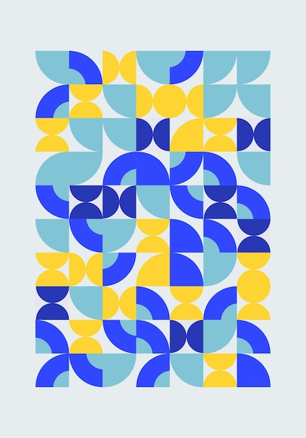 Diseño de cartel de patrón geométrico abstracto de círculo libre