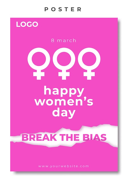 Diseño de cartel simple día internacional de la mujer.