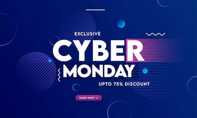 Diseño de cartel de venta Cyber Monday con oferta de descuento