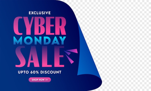 Diseño de cartel de venta cyber monday con oferta de descuento