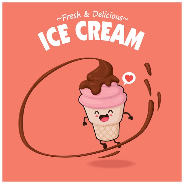 Diseño de cartel vintage HELADO