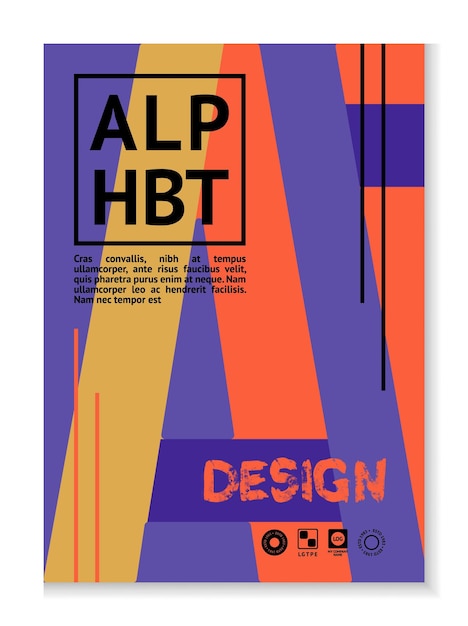 Diseño de carteles abstractos Banner vertical geométrico creativo plantilla de tipografía publicidad de fondo contemporáneo folleto moderno de colores brillantes y volante minimalista Ilustración vectorial