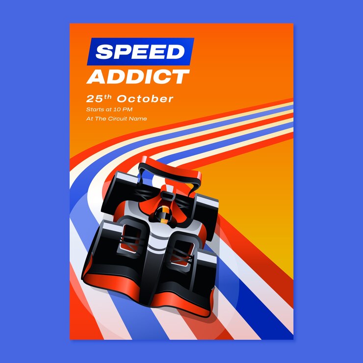 Vector diseño de carteles de automóviles con gradiente f1