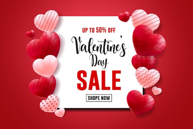 Diseño de carteles de banner de día de San Valentín con texto editable para las redes sociales