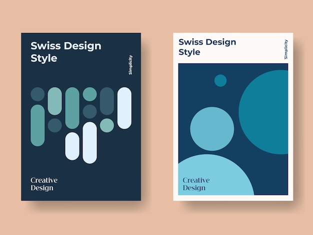 diseño de carteles Bauhaus geométricos abstractos con estilo de color estético