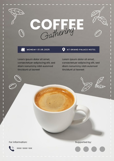 Diseño de carteles de café para su propósito