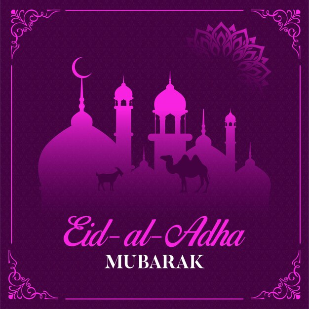 Vector diseño de carteles para la celebración de la fiesta islámica de eid al adha