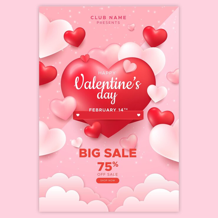 Diseño de carteles para las celebraciones del Día de San Valentín