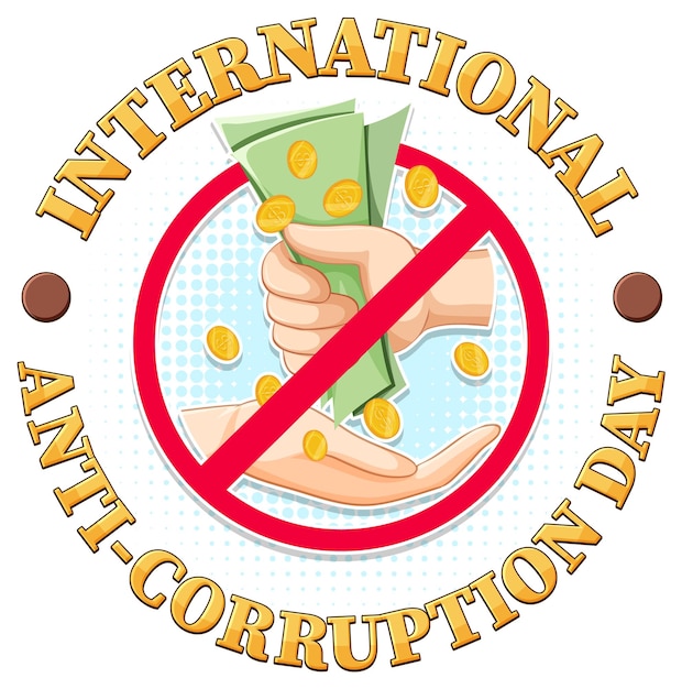 Diseño de carteles del día internacional contra la corrupción.