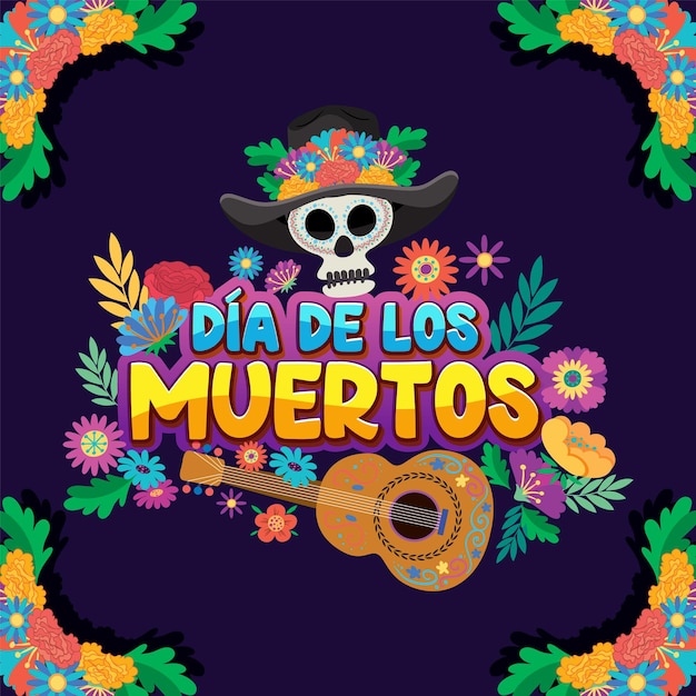 Diseño de carteles del día de los muertos.