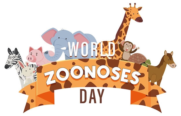 Diseño de carteles del día mundial de las zoonosis.