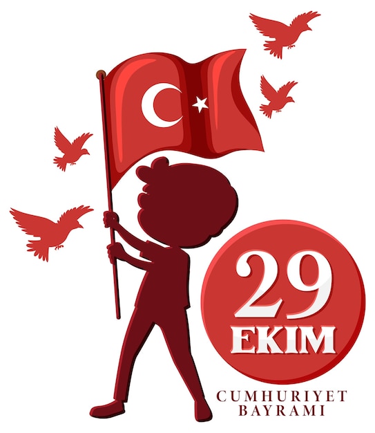 Diseño de carteles del Día de la República de Turquía