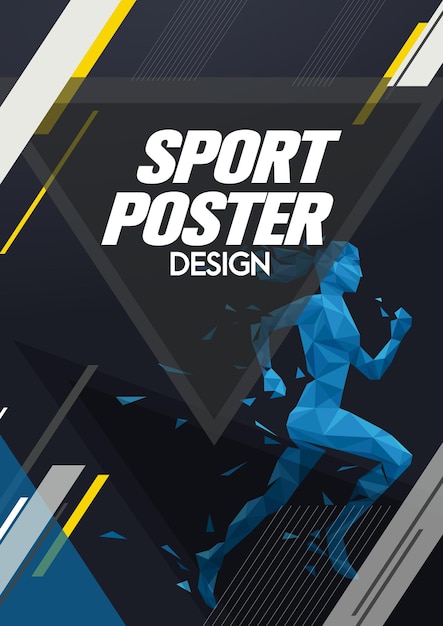 Vector diseño de carteles de elementos deportivos