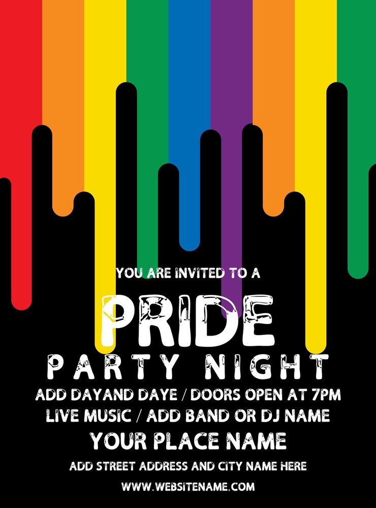 Vector diseño de carteles de la fiesta del orgullo en las redes sociales