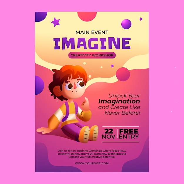 Diseño de carteles con imaginación en gradiente