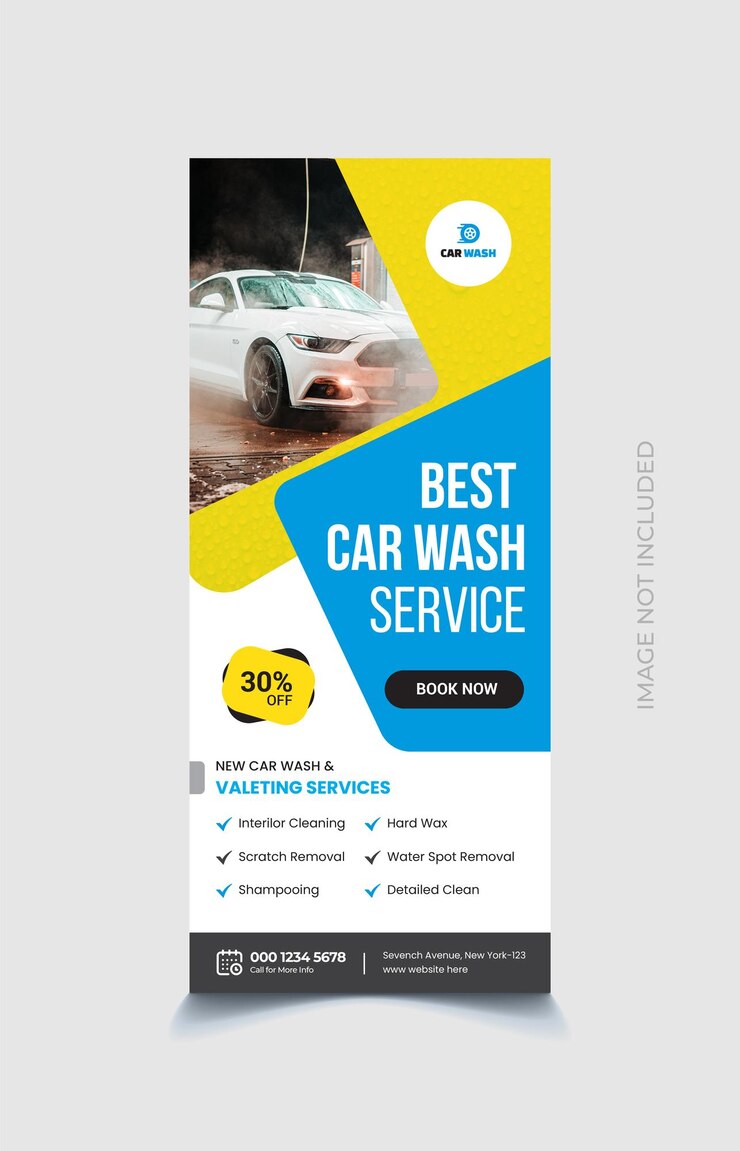 Diseño de carteles para el lavado de coches
