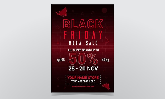 Diseño de carteles de mega venta de viernes negro